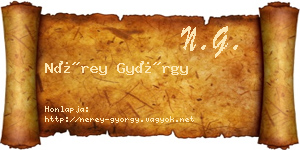 Nérey György névjegykártya